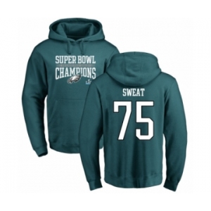 Nike Philadelphia Eagles #75 Josh Sweat Green Super Bowl LII Champions Pullover Hoodie