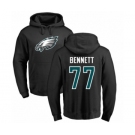 Nike Philadelphia Eagles #77 Michael Bennett Black Name & Number Logo Pullover Hoodie