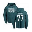 Nike Philadelphia Eagles #77 Michael Bennett Green Super Bowl LII Champions Pullover Hoodie