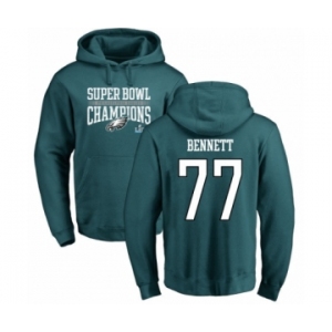 Nike Philadelphia Eagles #77 Michael Bennett Green Super Bowl LII Champions Pullover Hoodie