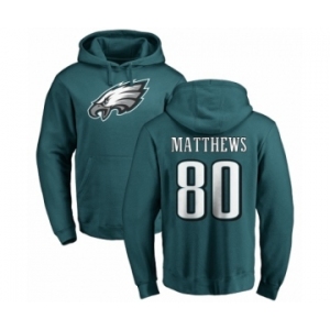 Nike Philadelphia Eagles #80 Jordan Matthews Green Name & Number Logo Pullover Hoodie