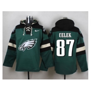 Nike Philadelphia Eagles #87 Brent Celek Green Player Pullover Hoodie