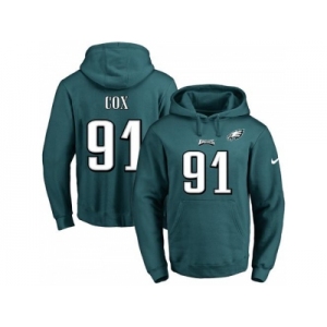 Nike Philadelphia Eagles #91 Fletcher Cox Midnight Green Name & Number Pullover NFL Hoodie