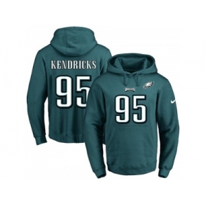 Nike Philadelphia Eagles #95 Mychal Kendricks Midnight Green Name & Number Pullover NFL Hoodie