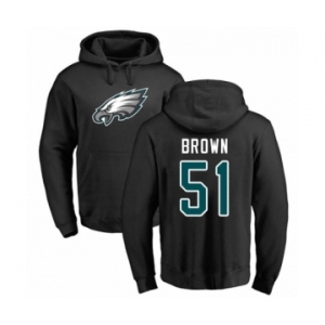 Philadelphia Eagles #51 Zach Brown Black Name & Number Logo Pullover Hoodie