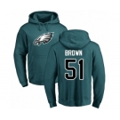 Philadelphia Eagles #51 Zach Brown Green Name & Number Logo Pullover Hoodie