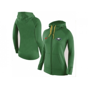 Women Nike Philadelphia Eagles Full-Zip Performance Hoodie Green