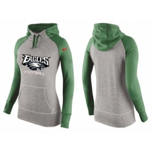 Women Nike Philadelphia Eagles Performance Hoodie Grey & Green_1