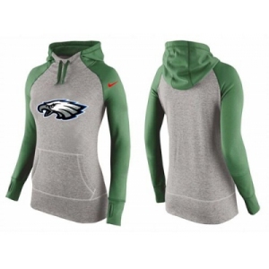 Women Nike Philadelphia Eagles Performance Hoodie Grey & Green_2