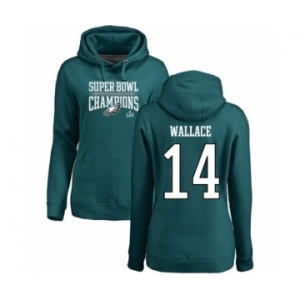 Women's Nike Philadelphia Eagles #14 Mike Wallace Green Super Bowl LII Champions Pullover Hoodie