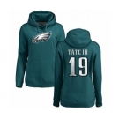 Women's Nike Philadelphia Eagles #19 Golden Tate III Green Name & Number Logo Pullover Hoodie