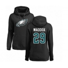 Women's Nike Philadelphia Eagles #29 Avonte Maddox Black Name & Number Logo Pullover Hoodie