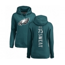 Women's Nike Philadelphia Eagles #75 Josh Sweat Green Backer Pullover Hoodie