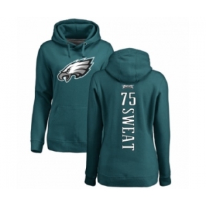 Women's Nike Philadelphia Eagles #75 Josh Sweat Green Backer Pullover Hoodie