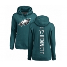 Women's Nike Philadelphia Eagles #77 Michael Bennett Green Backer Pullover Hoodie