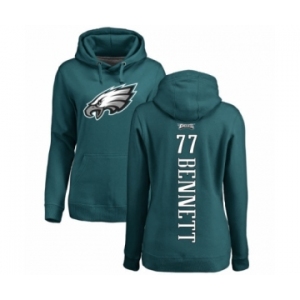 Women's Nike Philadelphia Eagles #77 Michael Bennett Green Backer Pullover Hoodie
