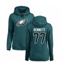 Women's Nike Philadelphia Eagles #77 Michael Bennett Green Name & Number Logo Pullover Hoodie