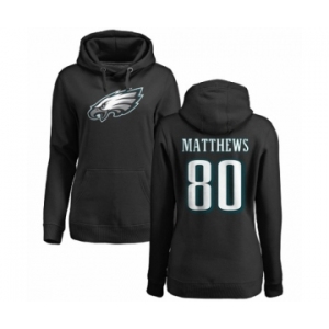 Women's Nike Philadelphia Eagles #80 Jordan Matthews Black Name & Number Logo Pullover Hoodie