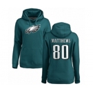 Women's Nike Philadelphia Eagles #80 Jordan Matthews Green Name & Number Logo Pullover Hoodie