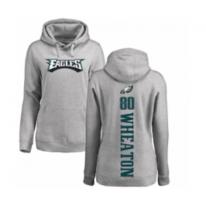 Women's Nike Philadelphia Eagles #80 Markus Wheaton Ash Backer Pullover Hoodie