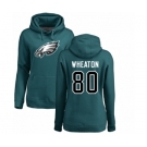 Women's Nike Philadelphia Eagles #80 Markus Wheaton Green Name & Number Logo Pullover Hoodie