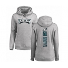 Women's Philadelphia Eagles #51 Zach Brown Ash Backer Pullover Hoodie