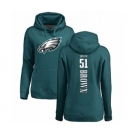 Women's Philadelphia Eagles #51 Zach Brown Green Backer Pullover Hoodie