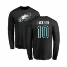 Philadelphia Eagles #10 DeSean Jackson Black Name & Number Logo Long Sleeve T-Shirt