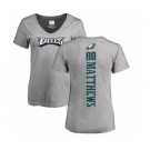 Women's Nike Philadelphia Eagles #80 Jordan Matthews Ash Backer V-Neck T-Shirt
