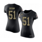 Women's Philadelphia Eagles #51 Zach Brown Black Camo Salute to Service T-Shirt