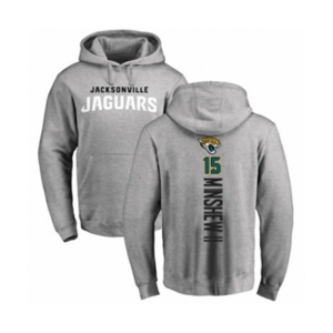 Football Jacksonville Jaguars #15 Gardner Minshew II Ash Backer Pullover Hoodie