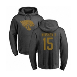 Football Jacksonville Jaguars #15 Gardner Minshew II Ash One Color Pullover Hoodie