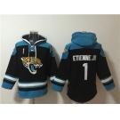Men's Jacksonville Jaguars #1 Travis Etienne Jr. Black Ageless Must-Have Lace-Up Pullover Hoodie