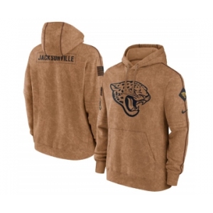 Men's Jacksonville Jaguars 2023 Brown Salute to Service Pullover Hoodie