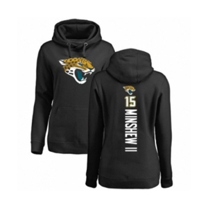 Football Women's Jacksonville Jaguars #15 Gardner Minshew II Black Backer Pullover Hoodie
