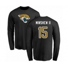 Football Jacksonville Jaguars #15 Gardner Minshew II Black Name & Number Logo Long Sleeve T-Shirt