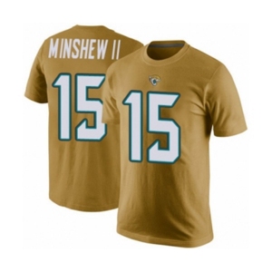 Football Men's Jacksonville Jaguars #15 Gardner Minshew II Gold Rush Pride Name & Number T-Shirt
