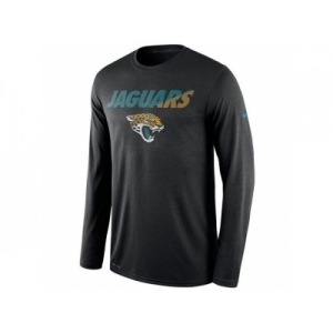 Men's Jacksonville Jaguars Nike Black Legend Staff Practice Long Sleeves Performance T-Shirt