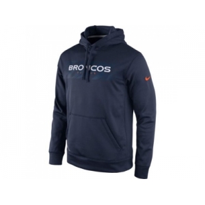 Denver Broncos Nike Blue KO Speed Wordmark Performance Hoodie Navy