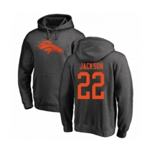Football Denver Broncos #22 Kareem Jackson Ash One Color Pullover Hoodie