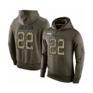 Football Men's Denver Broncos #22 Kareem Jackson Green Salute To Service Pullover Hoodie