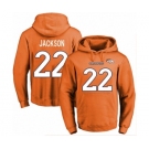 Football Men's Denver Broncos #22 Kareem Jackson Orange Name & Number Pullover Hoodie