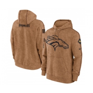 Men's Denver Broncos 2023 Brown Salute to Service Pullover Hoodie