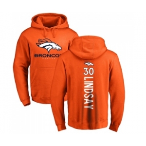 NFL Nike Denver Broncos #30 Phillip Lindsay Orange Backer Pullover Hoodie