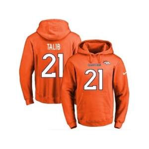 Nike Denver Broncos #21 Aqib Talib Orange Name & Number Pullover NFL Hoodie