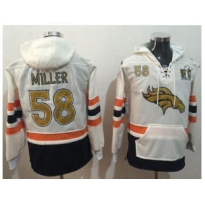 Nike Denver Broncos #58 Von Miller White(Gold No.) Name & Number Pullover NFL Hoodie