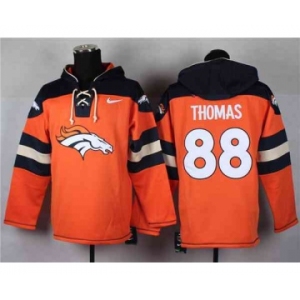 nike nfl jerseys denver broncos #80 thomas black-orange[pullover hooded sweatshirt]
