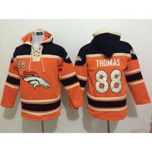 nike nfl jerseys denver broncos #88 thomas black-orange[pullover hooded sweatshirt]