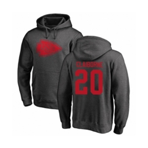 Football Kansas City Chiefs #20 Morris Claiborne Ash One Color Pullover Hoodie