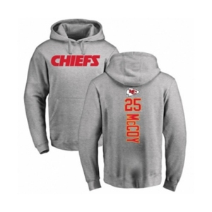 Football Kansas City Chiefs #25 LeSean McCoy Ash Backer Pullover Hoodie